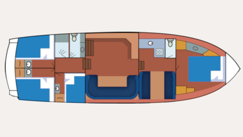 Einteilung von Hausboot Linda von Yachts4U Yachtcharter in Holland