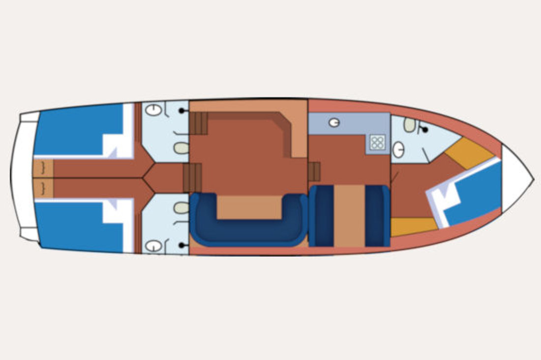 Einteilung von Hausboot Elisa von Yachts4U Yachtcharter in Holland