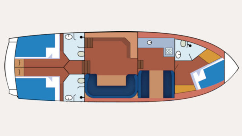 Einteilung von Hausboot Elisa von Yachts4U Yachtcharter in Holland