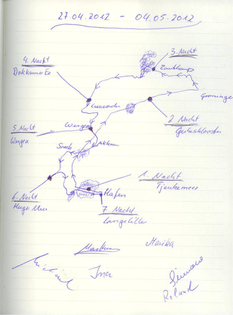 Route in das Gästebuch