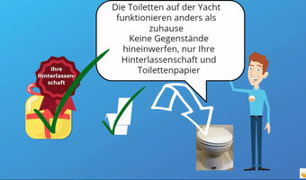 Die Toiletten auf ein Boot funktionieren anders