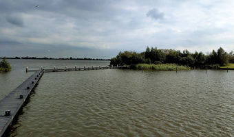 Stege auf der Insel Marchepolle im Tjeukemeer